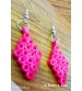 Quilled Rings Earrings Pink